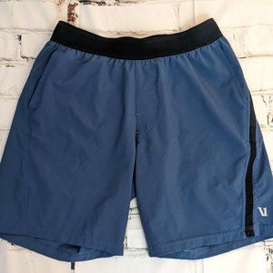 Vuori Mens Draft Athletic Performance Running Short Medium Blue